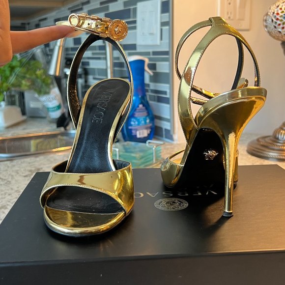 Versace Safety pin High Heel Sandals